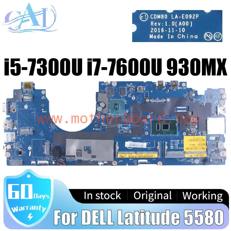 LA-E092P For DELL Latitude 5580 Laptop Motherboard 07W357 07RD9D i5 i7 930MX 2G