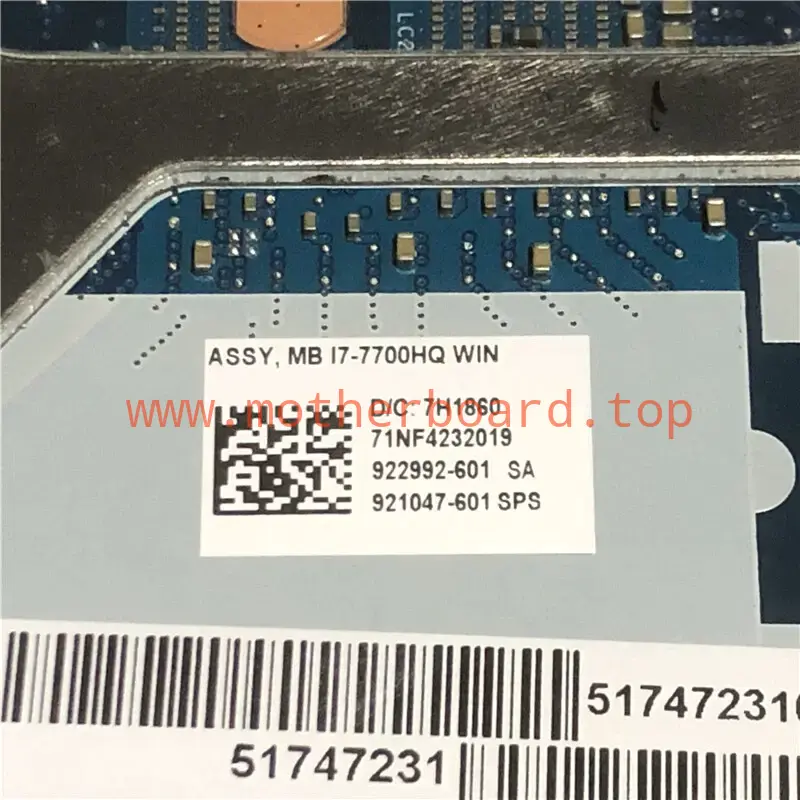 For HP Zbook 15 G4 i7-7700HQ Motherboard LA-E161P 921047-601 922992-601 3