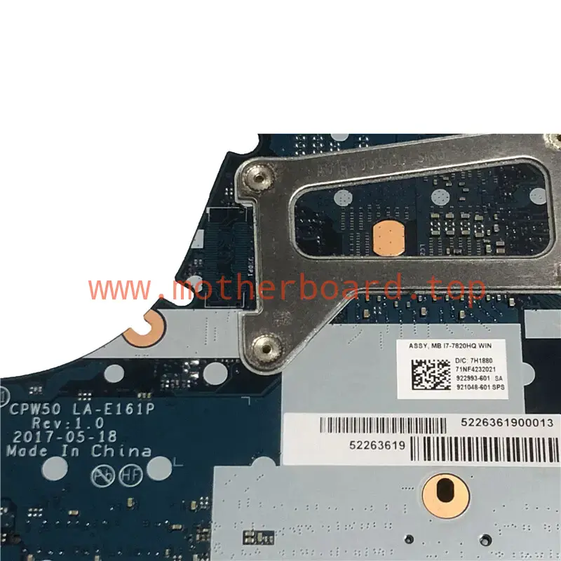 For HP Zbook 15 G4 i7-7700HQ Motherboard LA-E161P 921047-601 922992-601 4