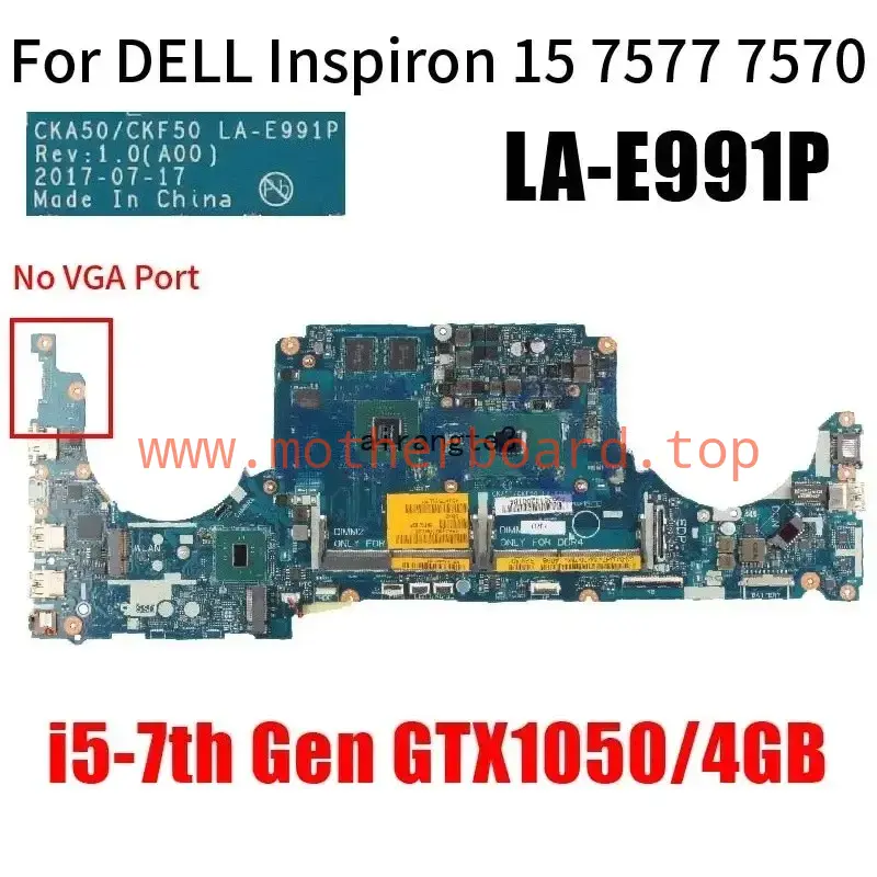 LA-E991P For DELL Inspiron 15 7577 7570 G7 7588 G5 5587 7580 Notebook Mainboard