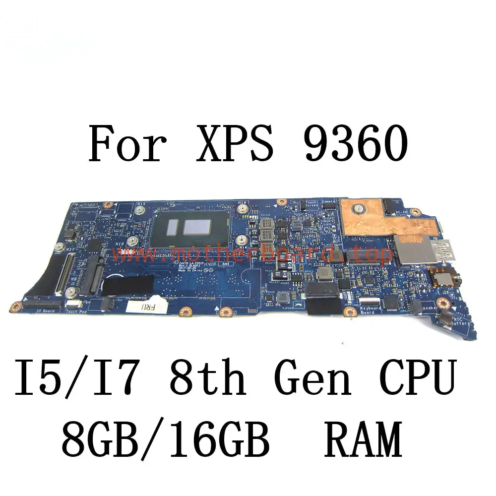 LA-F051P For Dell XPS 13 9360 Laptop motherboard I5/I7 8th Gen 8GB/16GB RAM