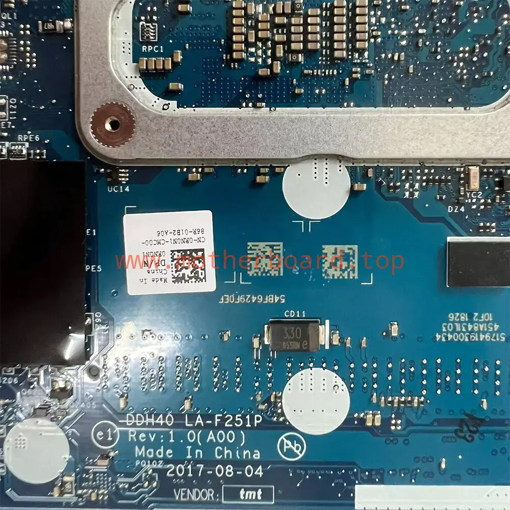 For Dell Inspiron 7472 7572 i5-8250U Laptop Motherboard LA-F251P 0RN0N1 4