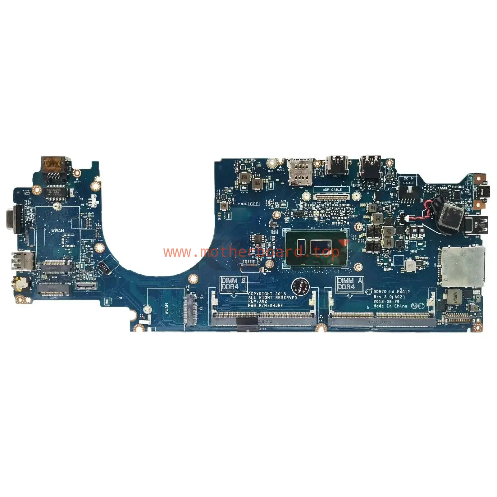 For Dell Latitude 14 5490 E5490 Motherboard with I5-7300U CPU CN-09X5J9 LA-F401P