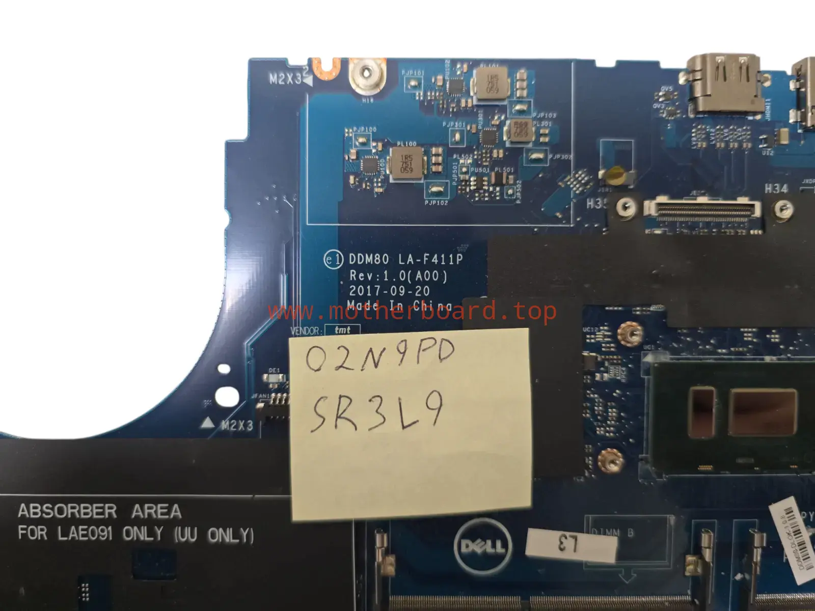 For Dell Latitude 5590 15.6" Intel i5-8350U 1.7GHz Motherboard 2N9PD LA-F411P 2