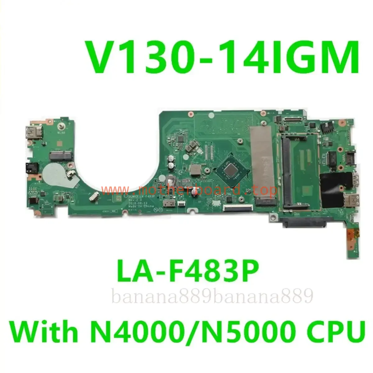 LA-F483P for Lenovo V130-14IGM V330-14IKB Motherboard N4000 N4100 N5000 CPU