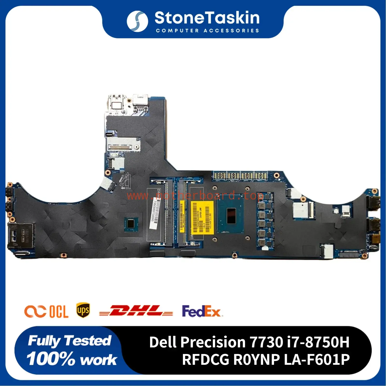 For Dell Precision 7730 Motherboard Intel i7-8750H RFDCG R0YNP LA-F601P