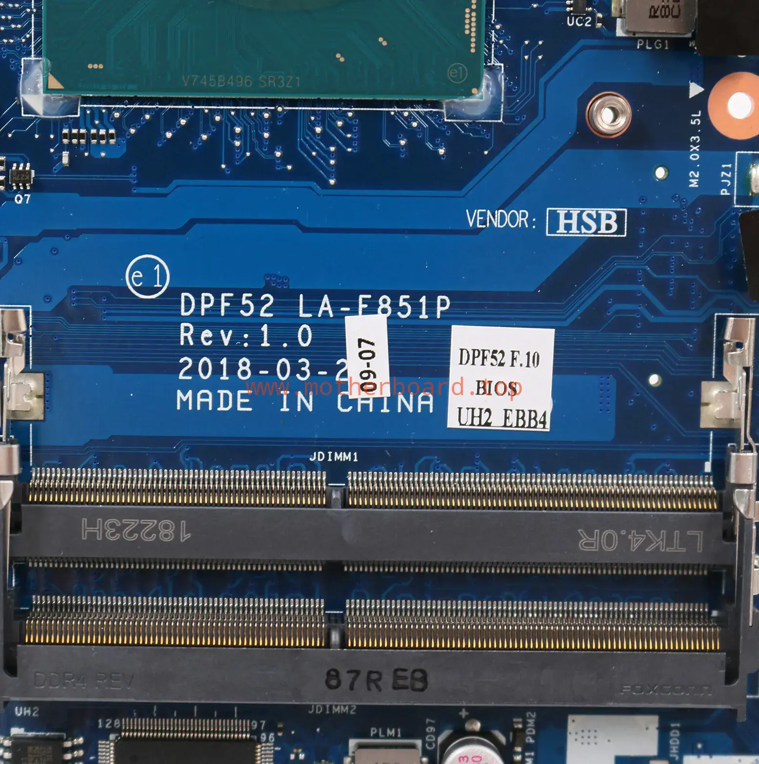 FOR HP Zbook 15V G5 Motherboard LA-F851P DPF52 L25093-001 I5-8300H I7-8850H 2