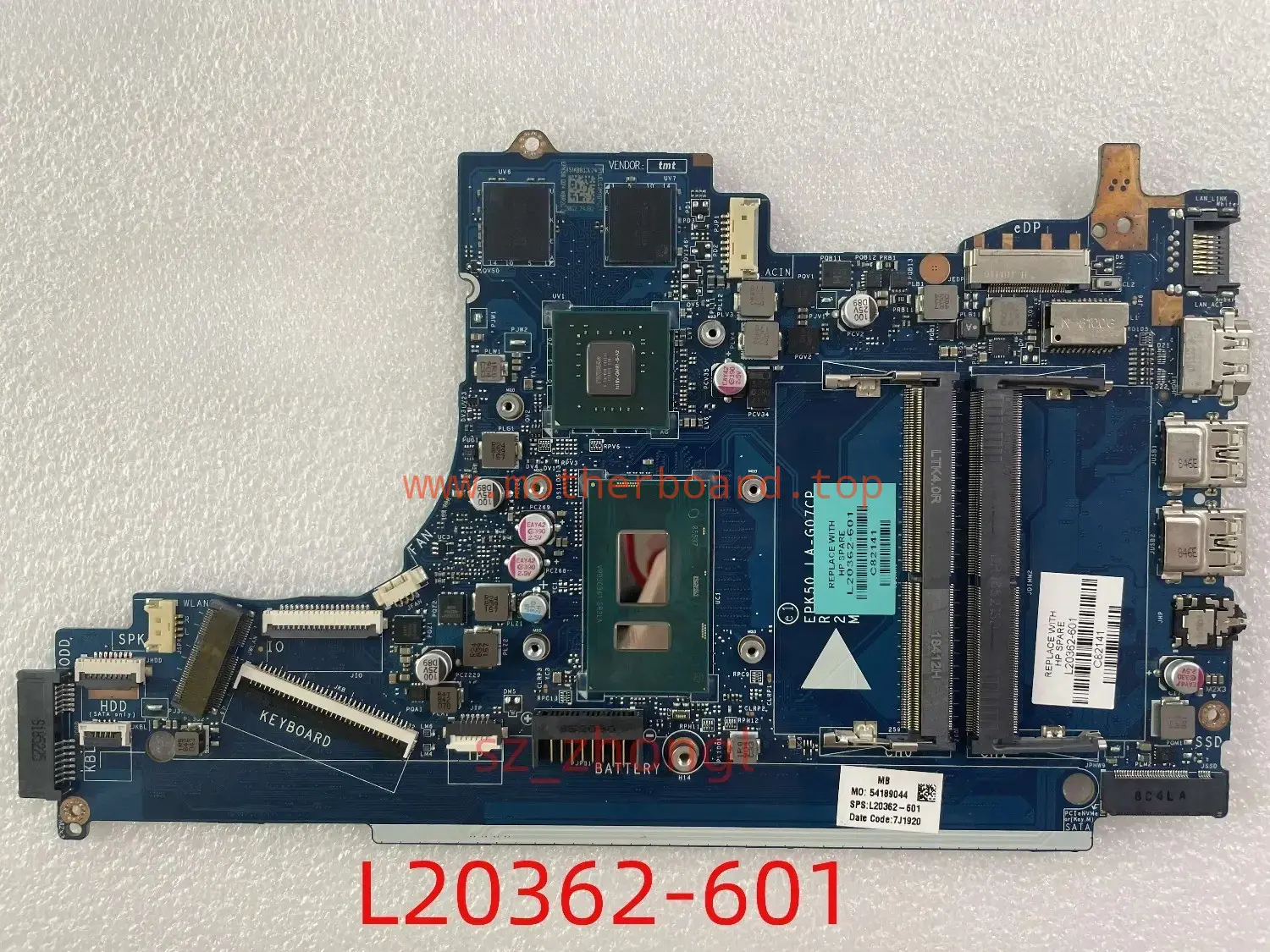 LA-G07CP/LA-G07AP For HP 15-DA Motherboard With I3-7020U i5-8250U I7-8550U
