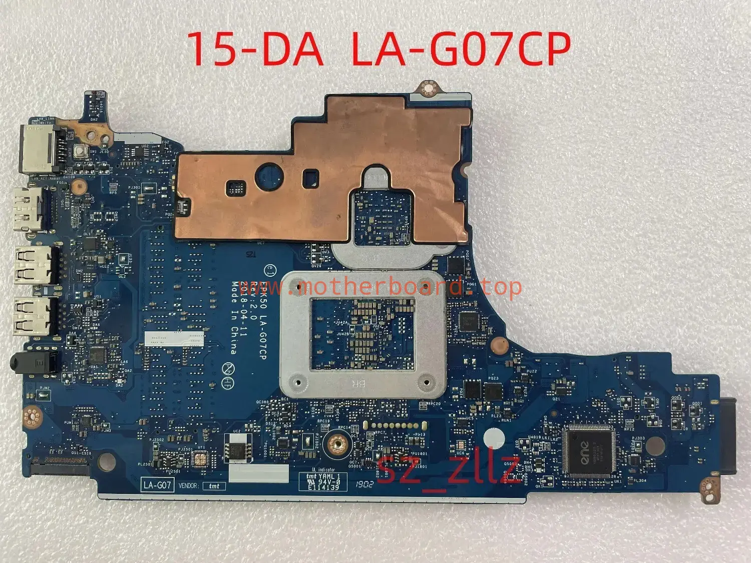 LA-G07CP/LA-G07AP For HP 15-DA Motherboard With I3-7020U i5-8250U I7-8550U 2