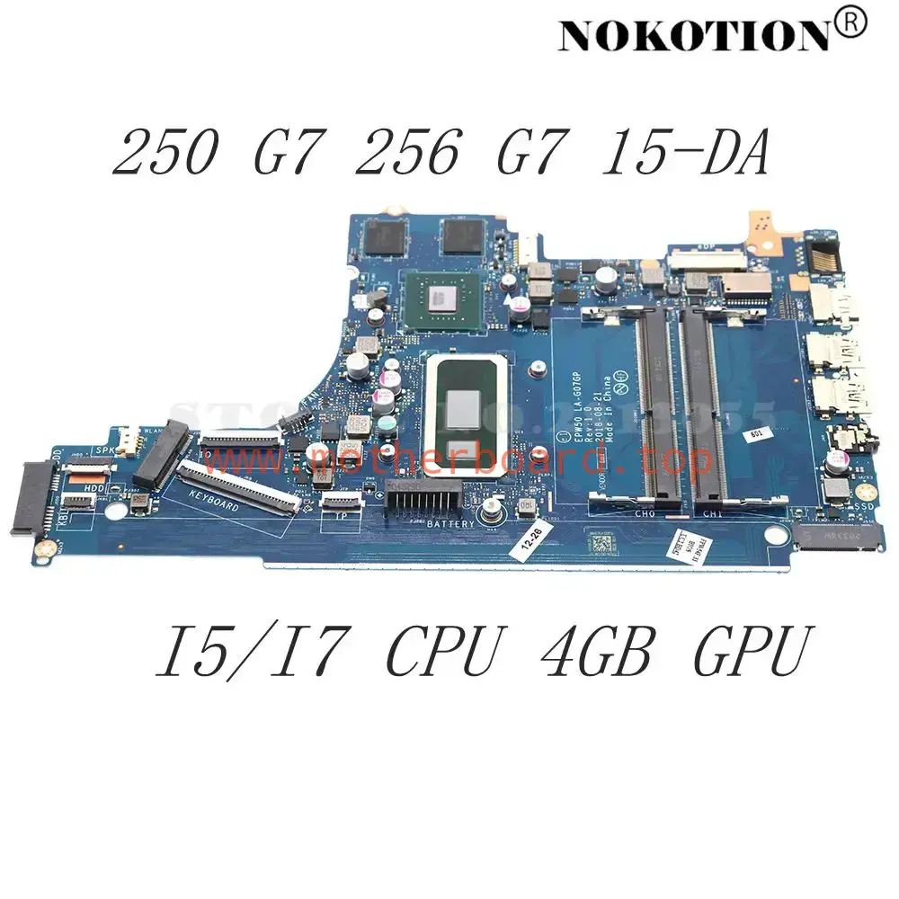 LA-G07GP For HP Pavilion 250 G7 256 G7 15-DA Motherboard I5/I7 CPU DSC MX130 4GB