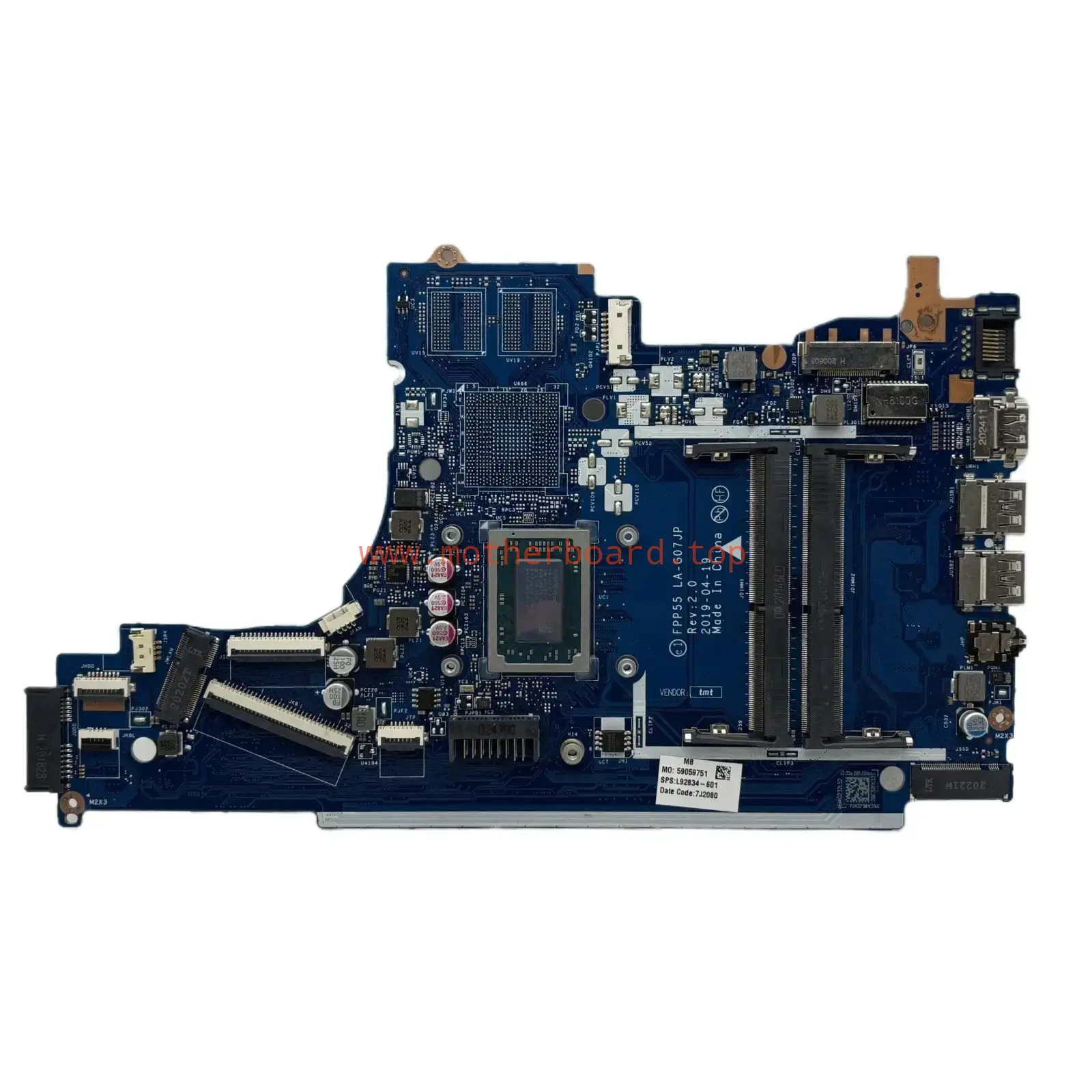 for HP 15-DB 15-DX 15T-DB laptop motherboard LA-G07JP 3th AMD R5 R7 L92834-601