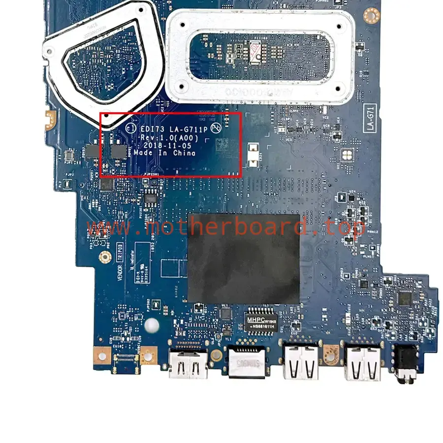 LA-G711P Motherboard For Dell Inspiron 3480 3580 3583 3780 Vostro 3480 3580 3583 2