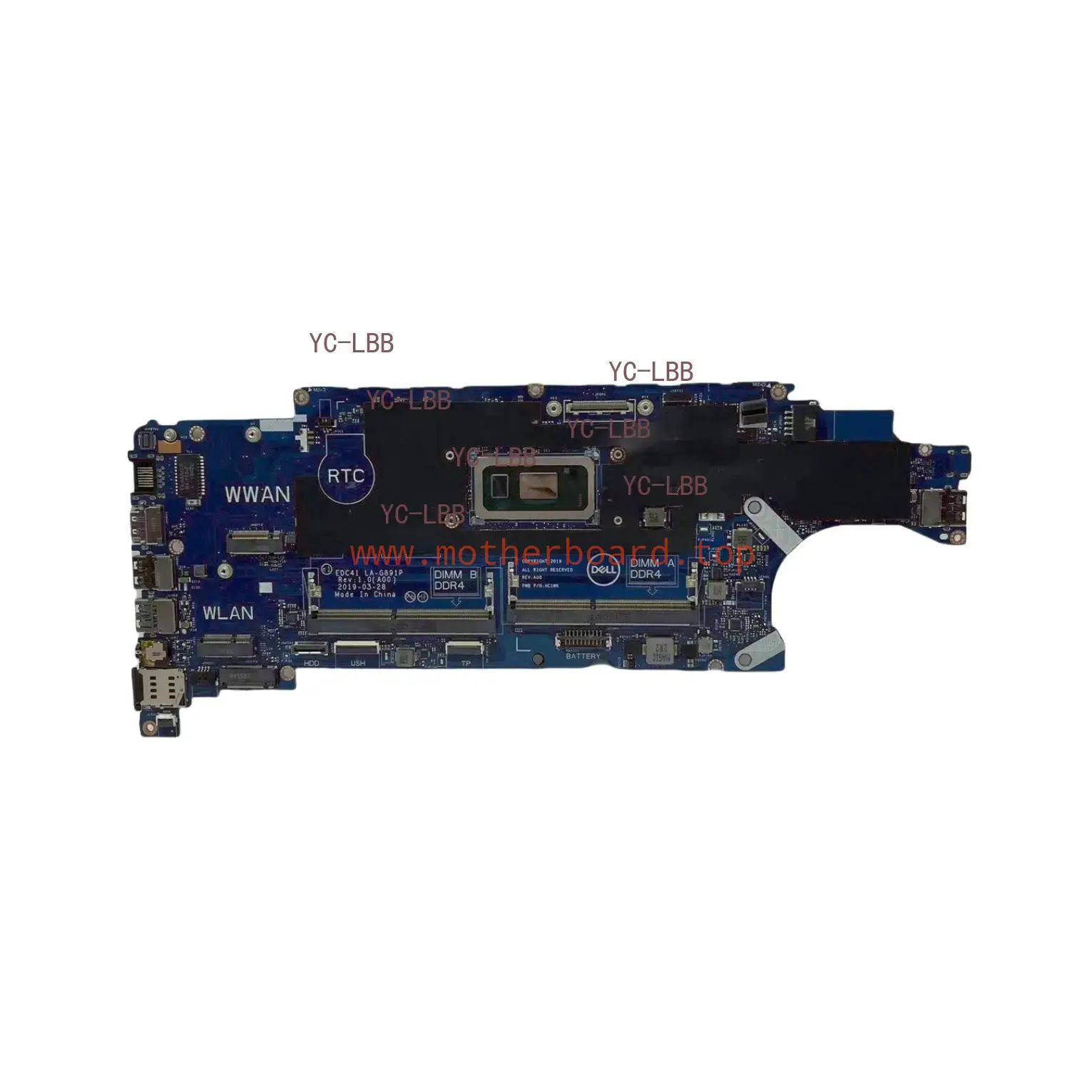 LA-G891P For DELL Latitude 5400 Notebook Motherboard 052T0R Intel i7-8665U CPU
