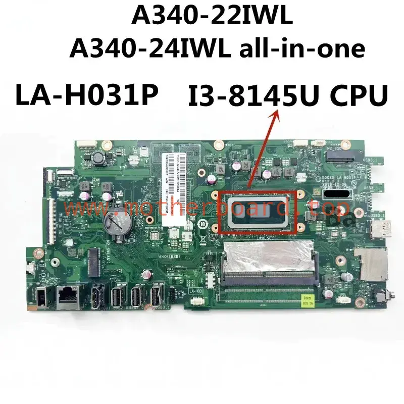 LA-H031P For Lenovo A340-22IWL Motherboard i3-8145U i3-10110U i5-10210U CPU