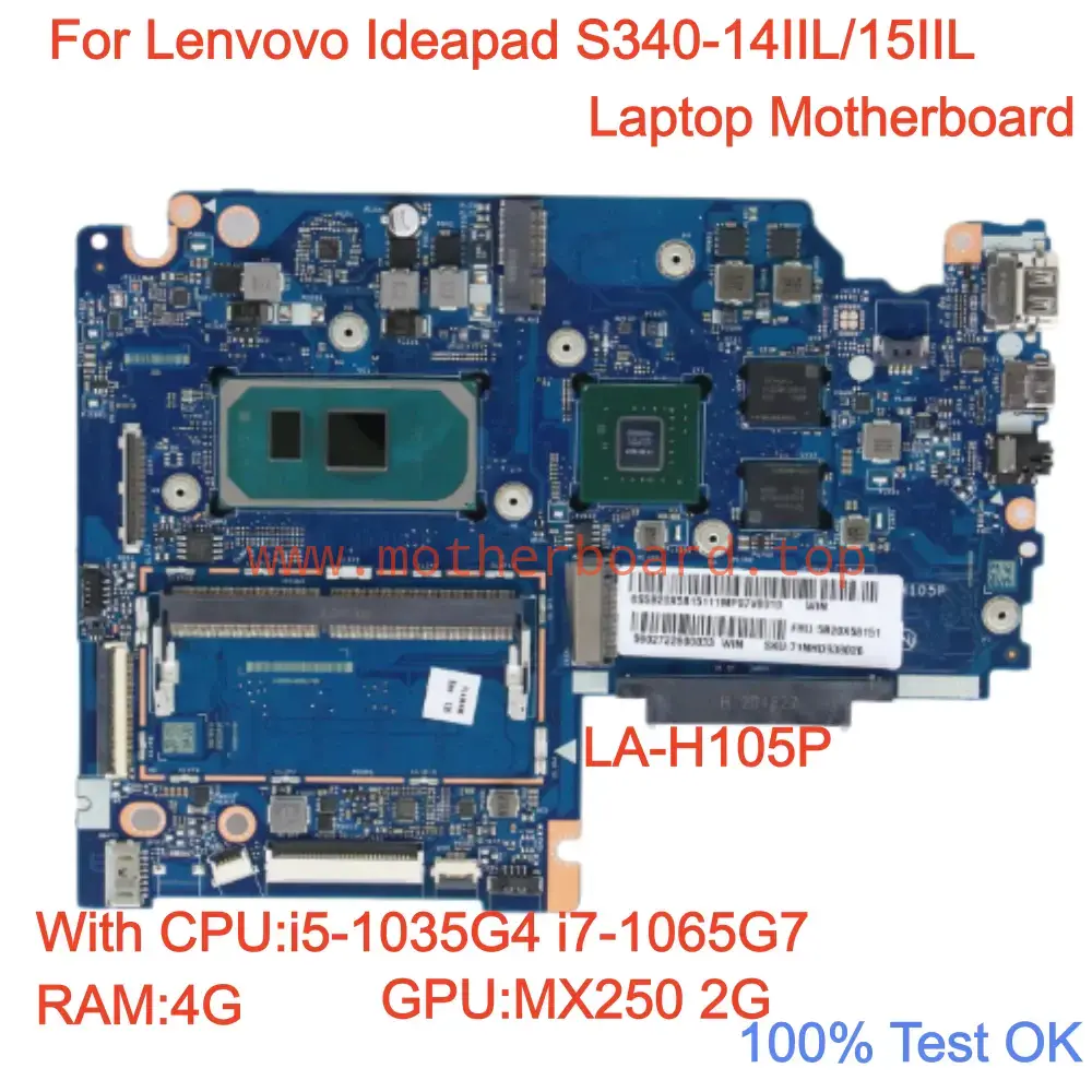 LA-H105P For Lenvovo Ideapad S340-14IIL/15IIL Motherboard i5 i7 RAM 4G MX250 2G