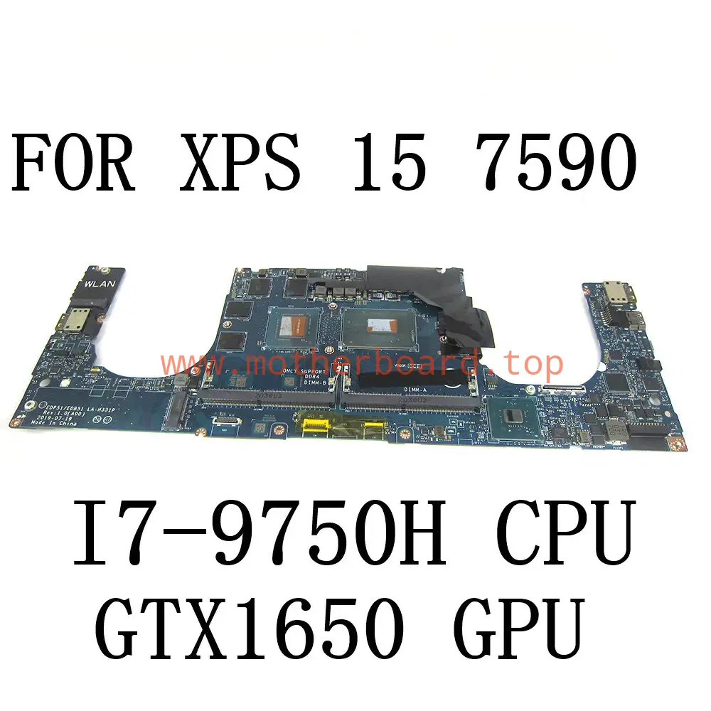 For Dell XPS 15 7590 Motherboard w/ I7-9750H CPU GTX1650 GPU LA-H331P CN-018W12