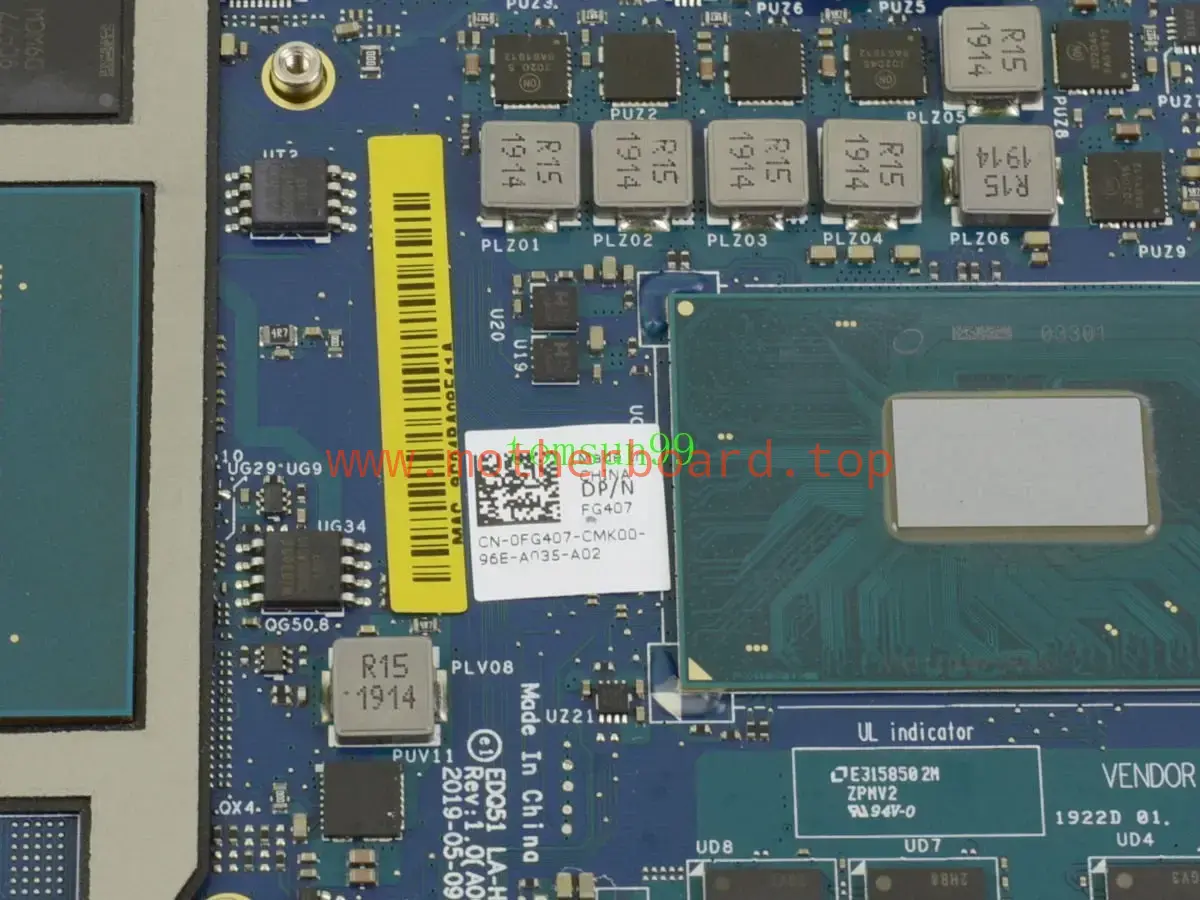 For Dell Alienware M15 R2 / M17 R2 Motherboard LA-H351P FG407 i7-9750H GTX1660Ti 3