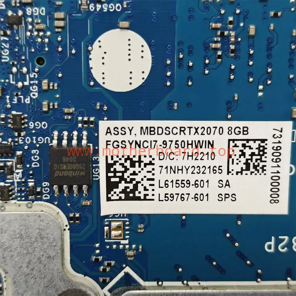 For HP OMEN 15-DH i7-9750H RTX2070 8G Motherboard LA-H482P L59767-601 4
