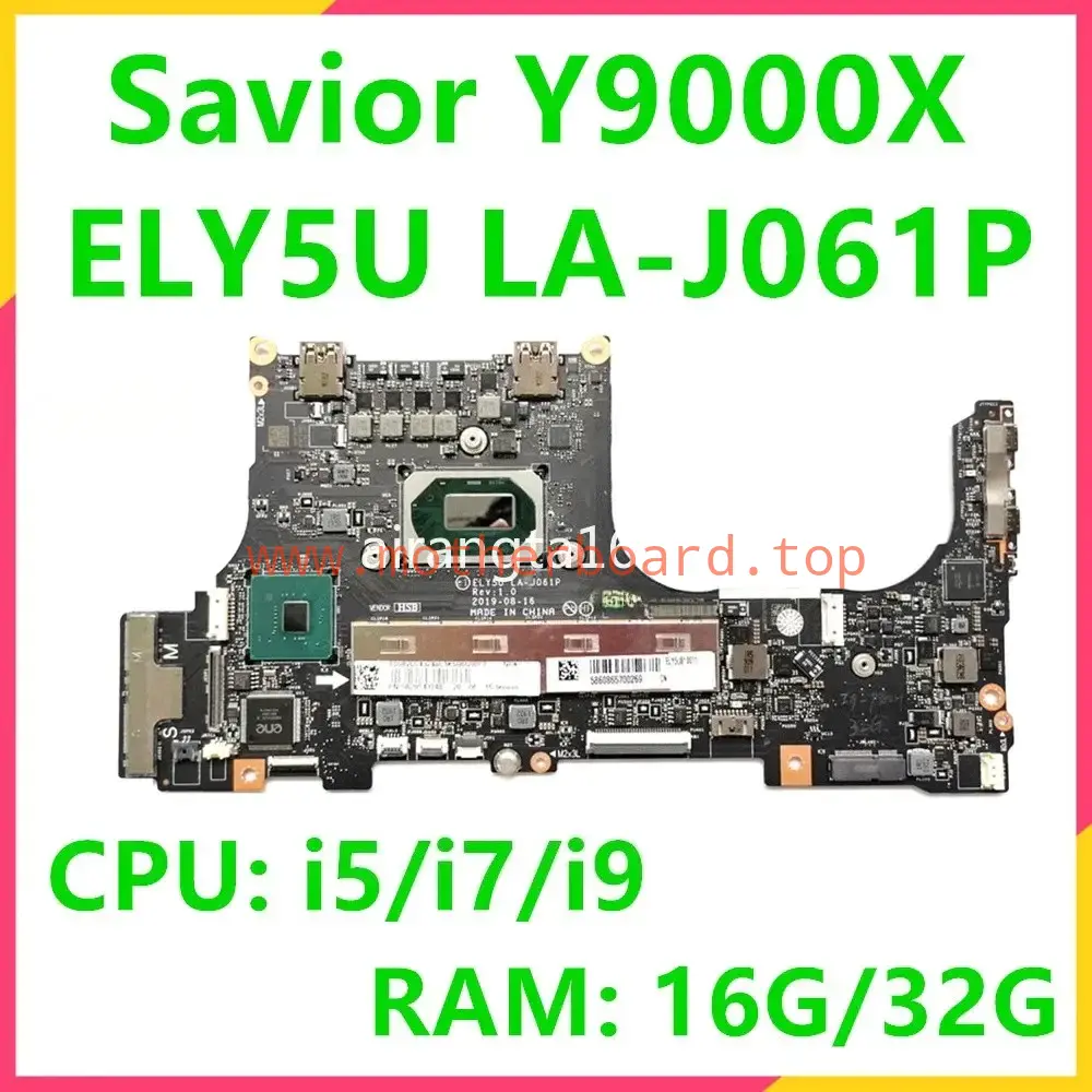 ELY5U LA-J061P For Lenovo Savior Y9000X 2020 Motherboard With I7 I9 16GB/32G RAM