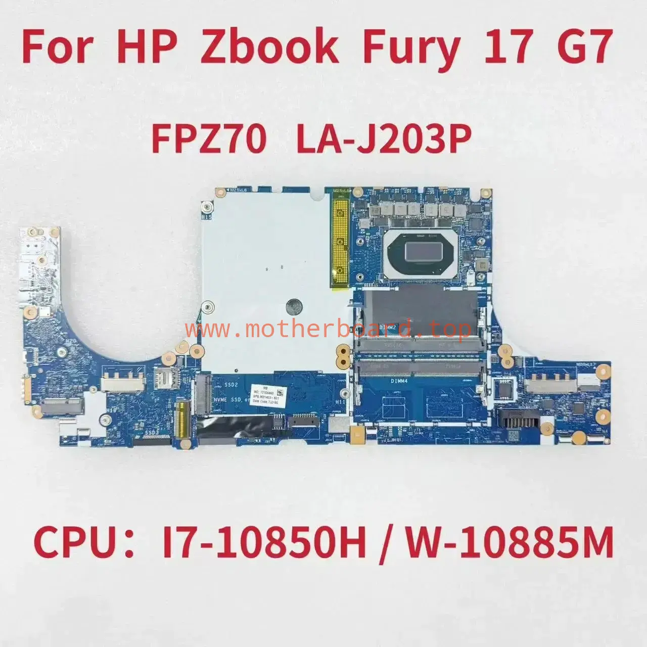 LA-J203P For HP Zbook Fury 17G7 Laptop Motherboard I7-10850H M31403-601