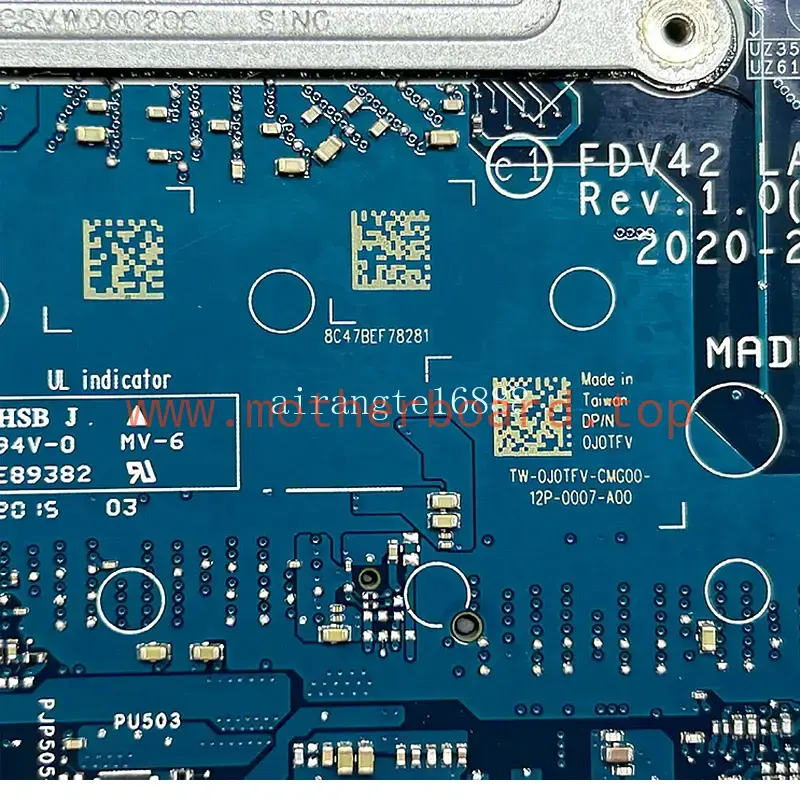 For Dell Latitude 5411 FDV42 LA-J272P Motherboard I5 I7 CPU GPU:N17S-G2-A1 2G 4