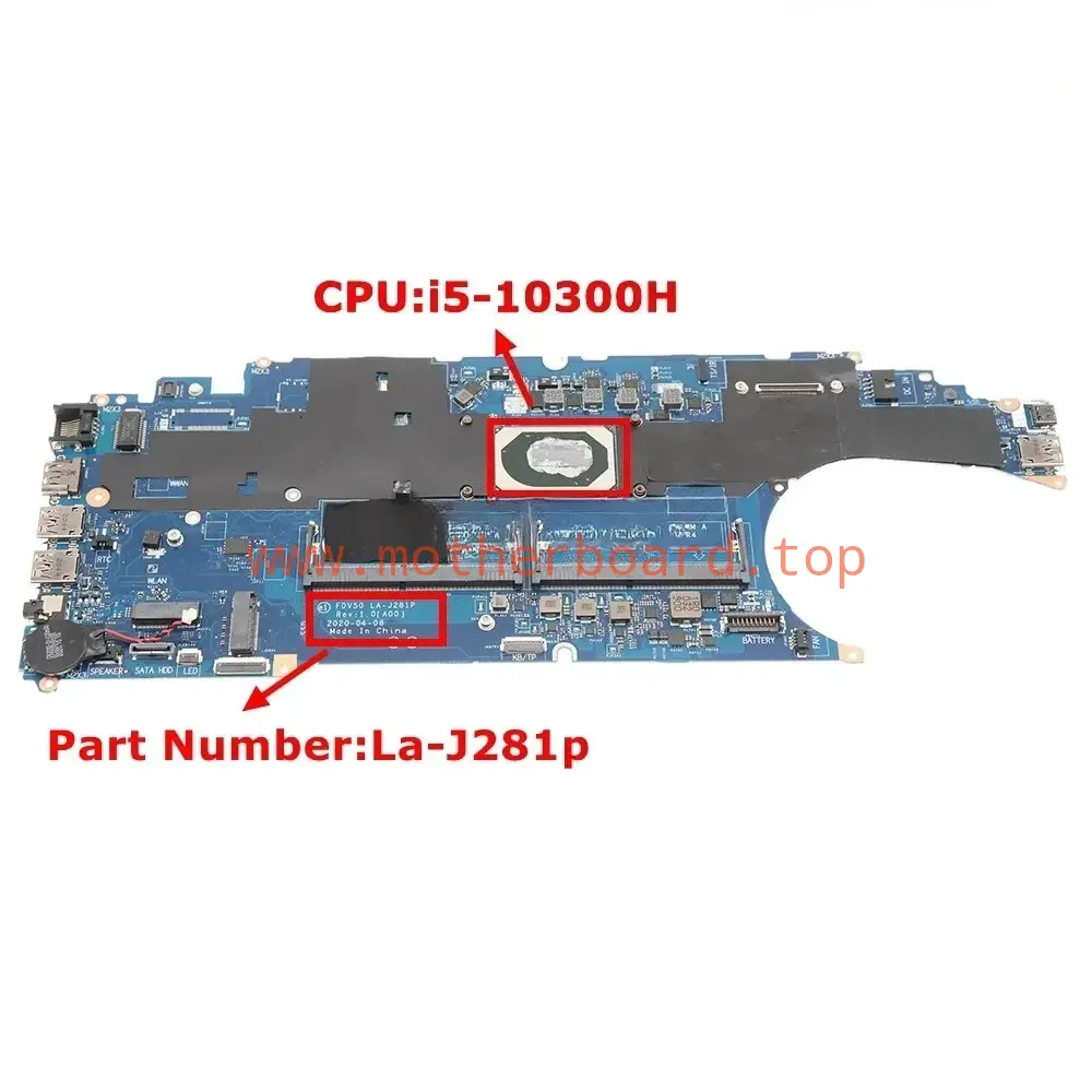 DVXVJ FDV50 LA-J281P For DELL Latitude 5511 Motherboard With SRH84 i5-10300H CPU