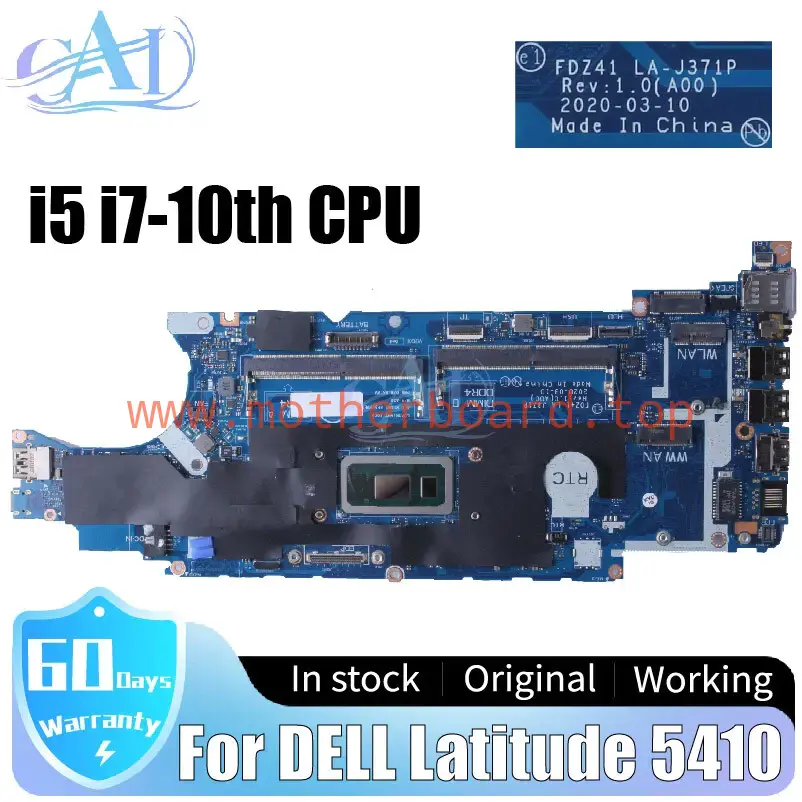 LA-J371P For DELL Latitude 5410 Laptop Motherboard 02FGH4 030CV1 i5 i7-10th CPU