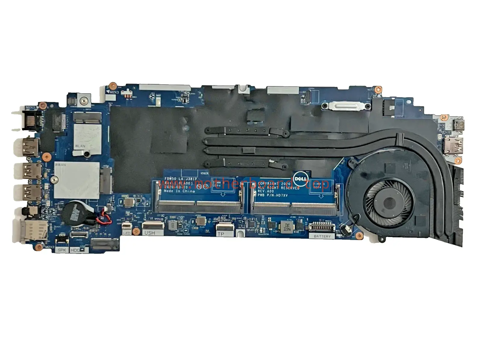 Dell Motherboard for Latitude 5510 i5-10210U@1.60GHz LA-J381P HD7XV - Excellent