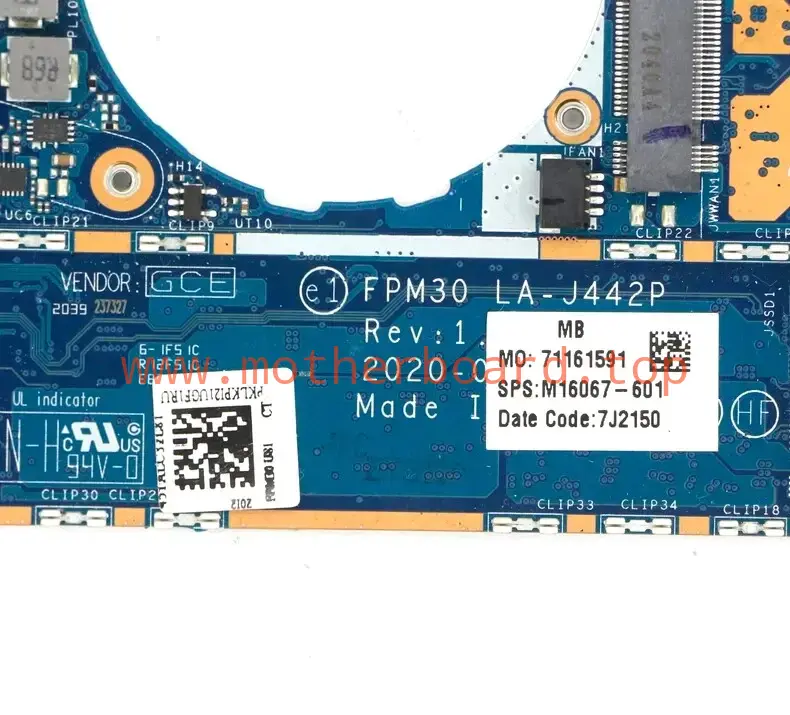 For HP Elitebook X360 1030 G7 w/ i7-10710U 8GB Motherboard LA-J442P M16067-601 3