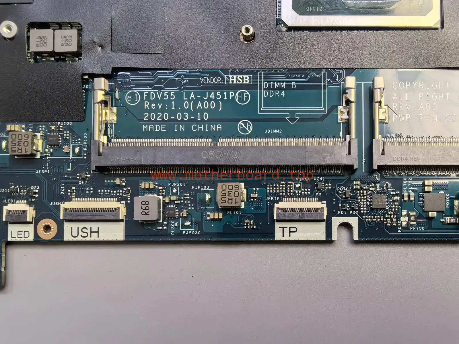For DELL Precision 3550 I7-10610U LA-J451P Laptop Motherboard 03F1C0 JWYFF 3