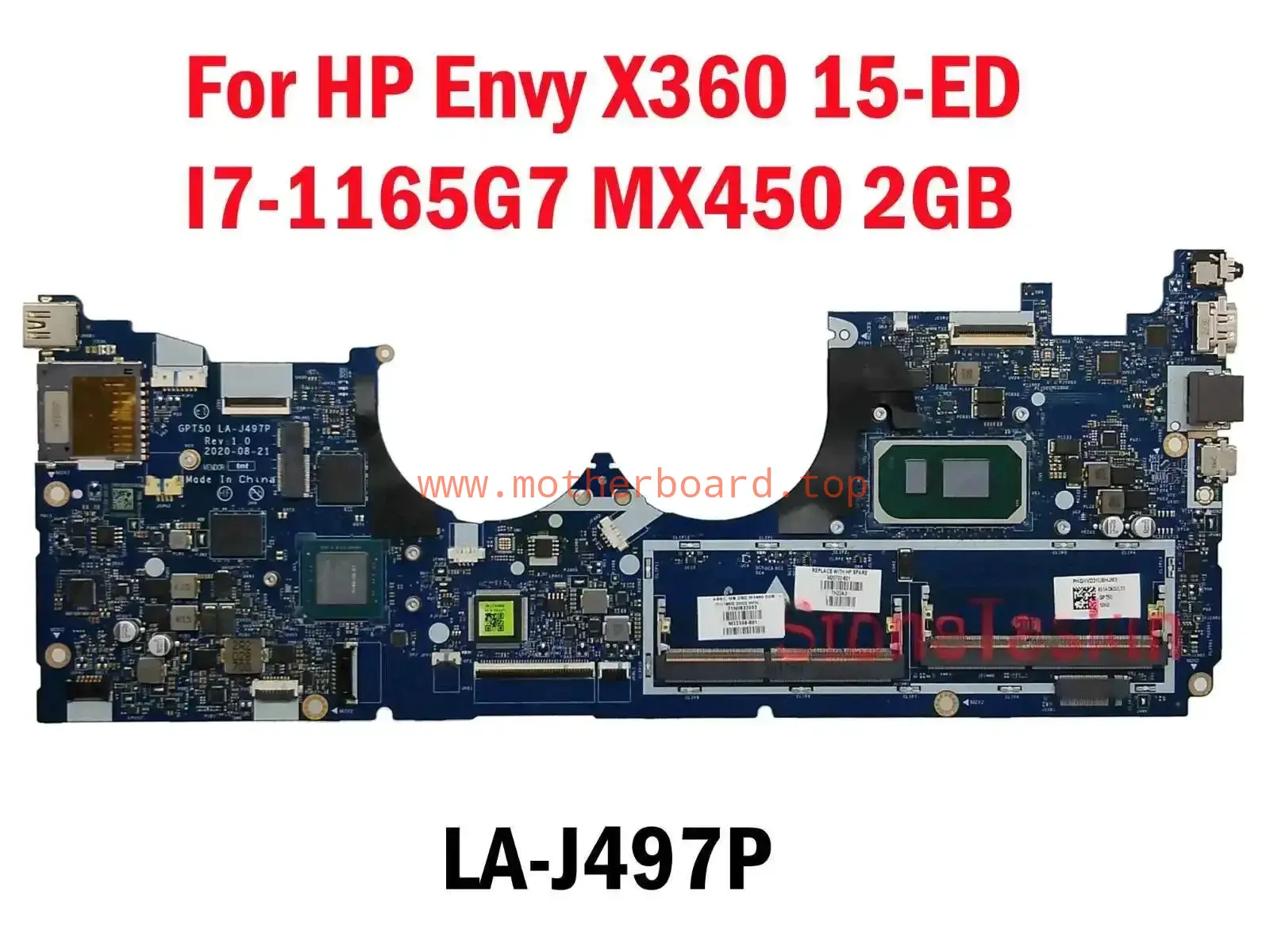 M20702-601 For HP ENVY X360 15-ED Motherboard GPT50 LA-J497P With I7 MX450 2GB 2