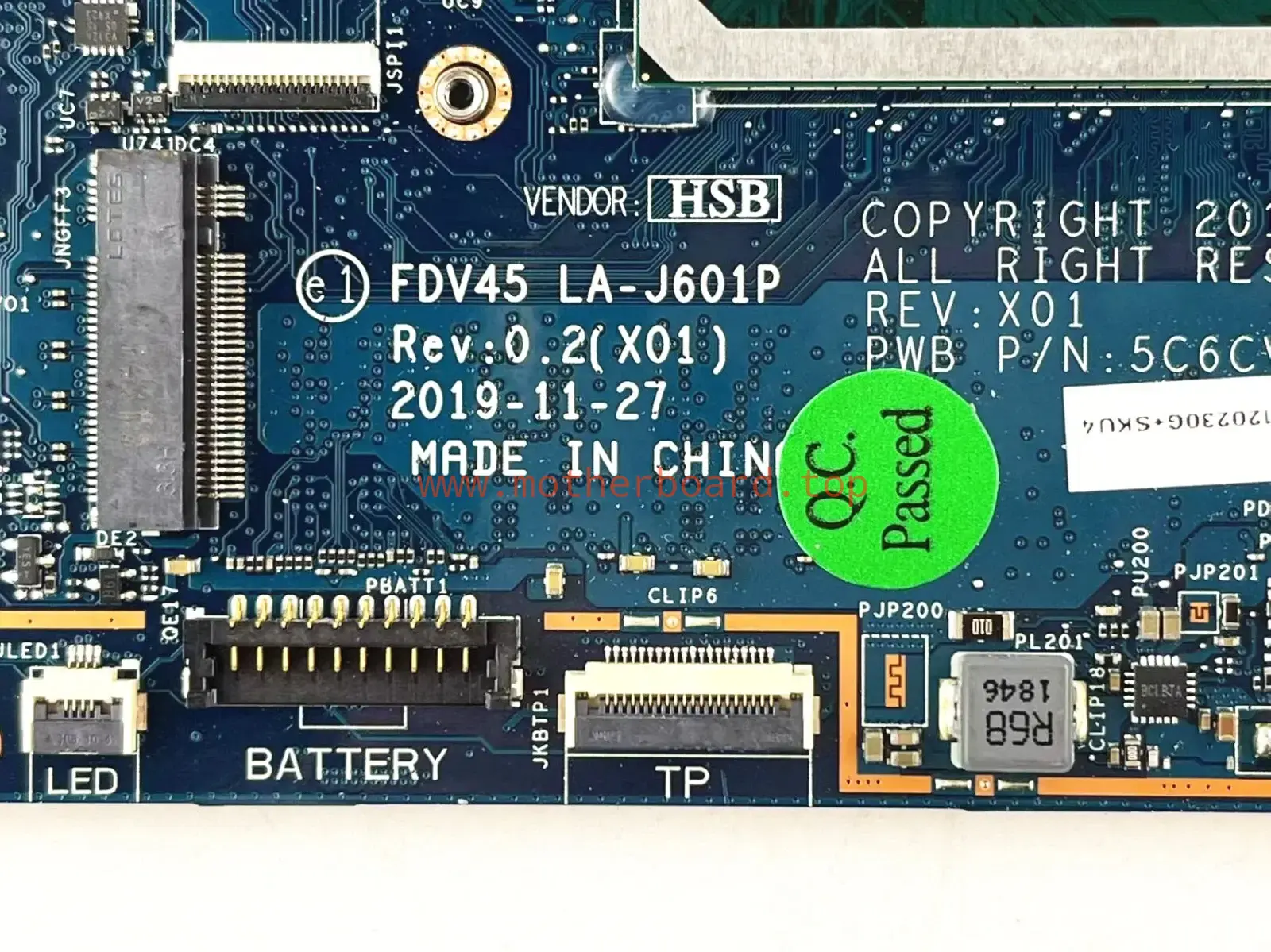 LA-J601P Mainboard For Dell Inspiron 7410 Laptop Motherboard i5-10210U CN-0F5460 4
