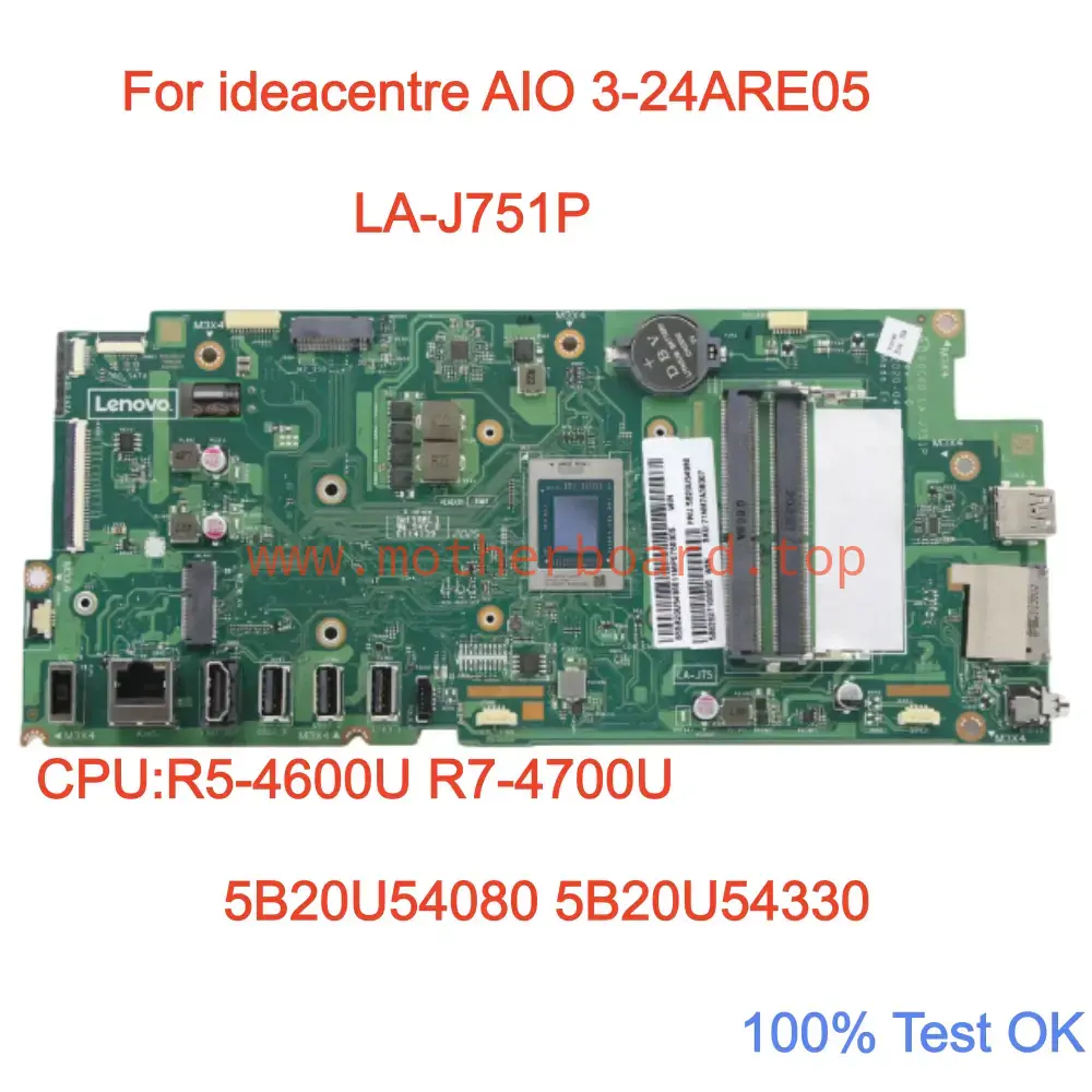 LA-J751P For ideacentre AIO 3-24ARE05 Motherboard With R7-4700U CPU 5B20U54080