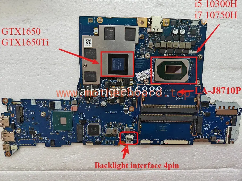 LA-J871P For Acer Nitro 5 AN515 AN517-52 AN515-55 N20C1 Motherboard i5/i7 CPU