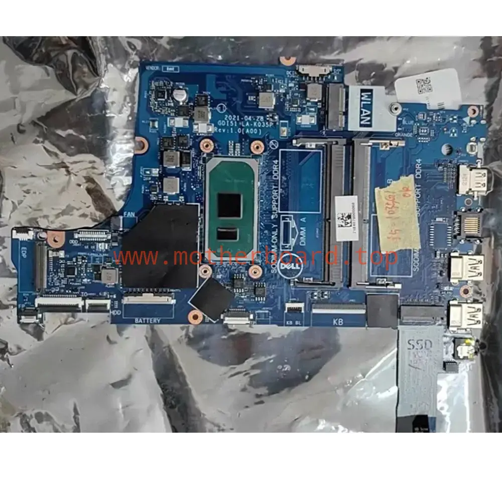 For Dell Inspiron 3501 i5-1035G1 Laptop Motherboard LA-K035P 02VK51