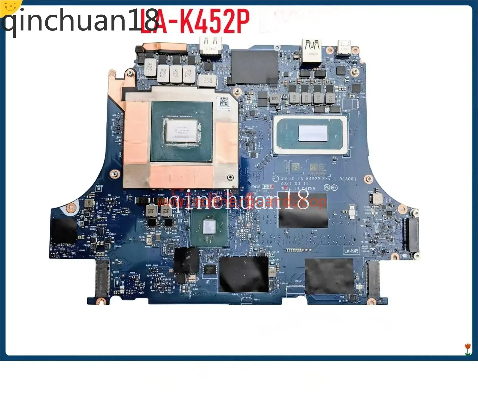 LA-K452P For Dell M15 R6 5511 Laptop Gaming Motherboard I5-11400H RTX3060 6GB