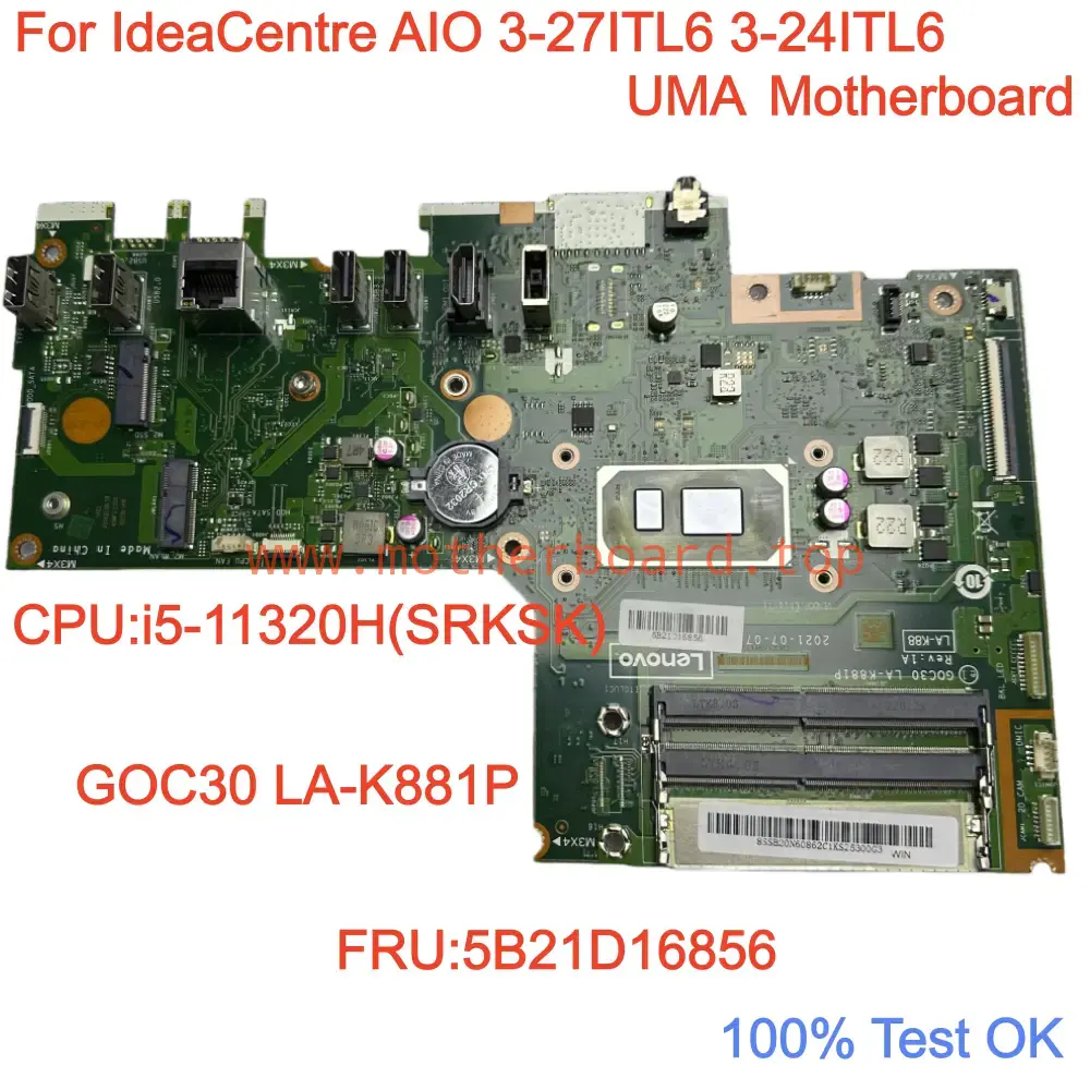 LA-K881P For ideacentre AIO 3-27ITL6 3-24ITL6 Motherboard i5-11320H 5B20U54074