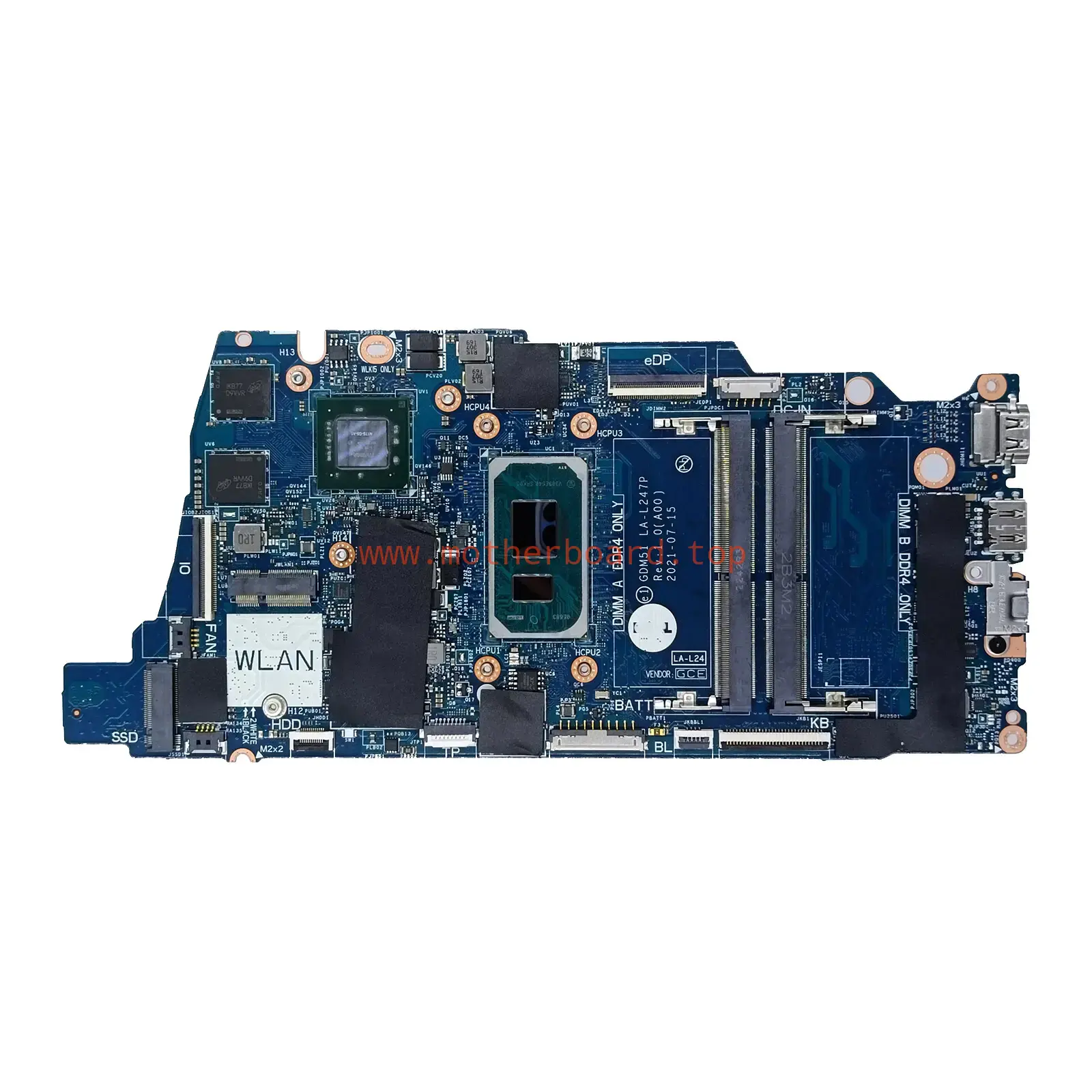 0C7FGH For Dell Vostro 15 3510 Motherboard GDM51 LA-L247P i5-1135G7 MX350 2GB 2