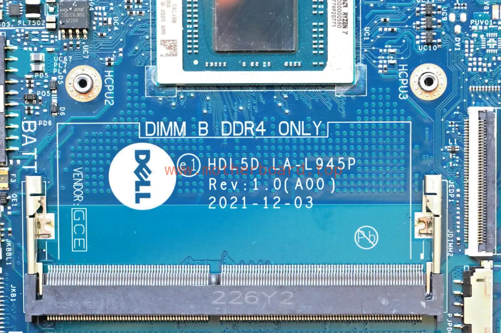 R9JV9 For Dell Inspiron 15 3525 Ryzen 7 5825U 2.0GHz LA-L945P Motherboard 3