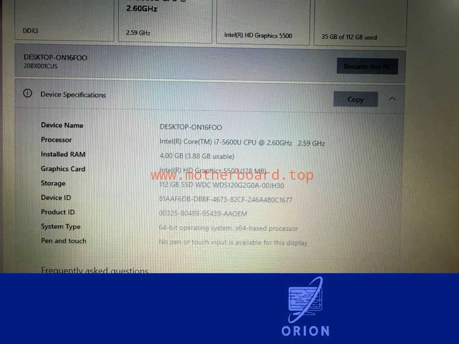 Lenovo ThinkPad T450S 20BX I7-5600U Motherboard NM-A302 00HT772 4