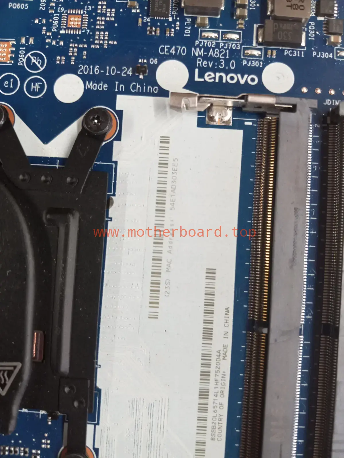 For Lenovo Thinkpad E470 I3-7100U Motherboard NM-A821 good with fan 3