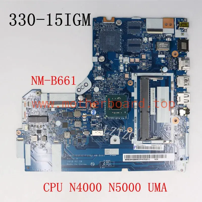 NM-B661 For Lenovo ideapad 330-15IGM Integrated Motherboard With N4000/N5000 CPU