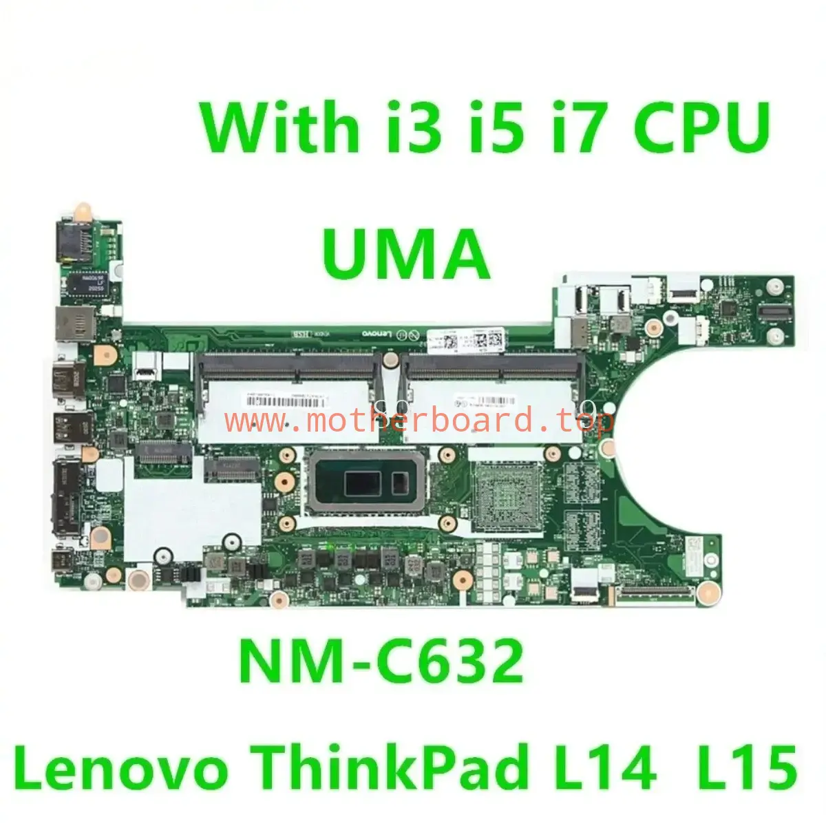 NM-C632 For Lenovo ThinkPad L14 L15 Motherboard CPU i3 i5 i7-10510U 625 2GB GPU 2