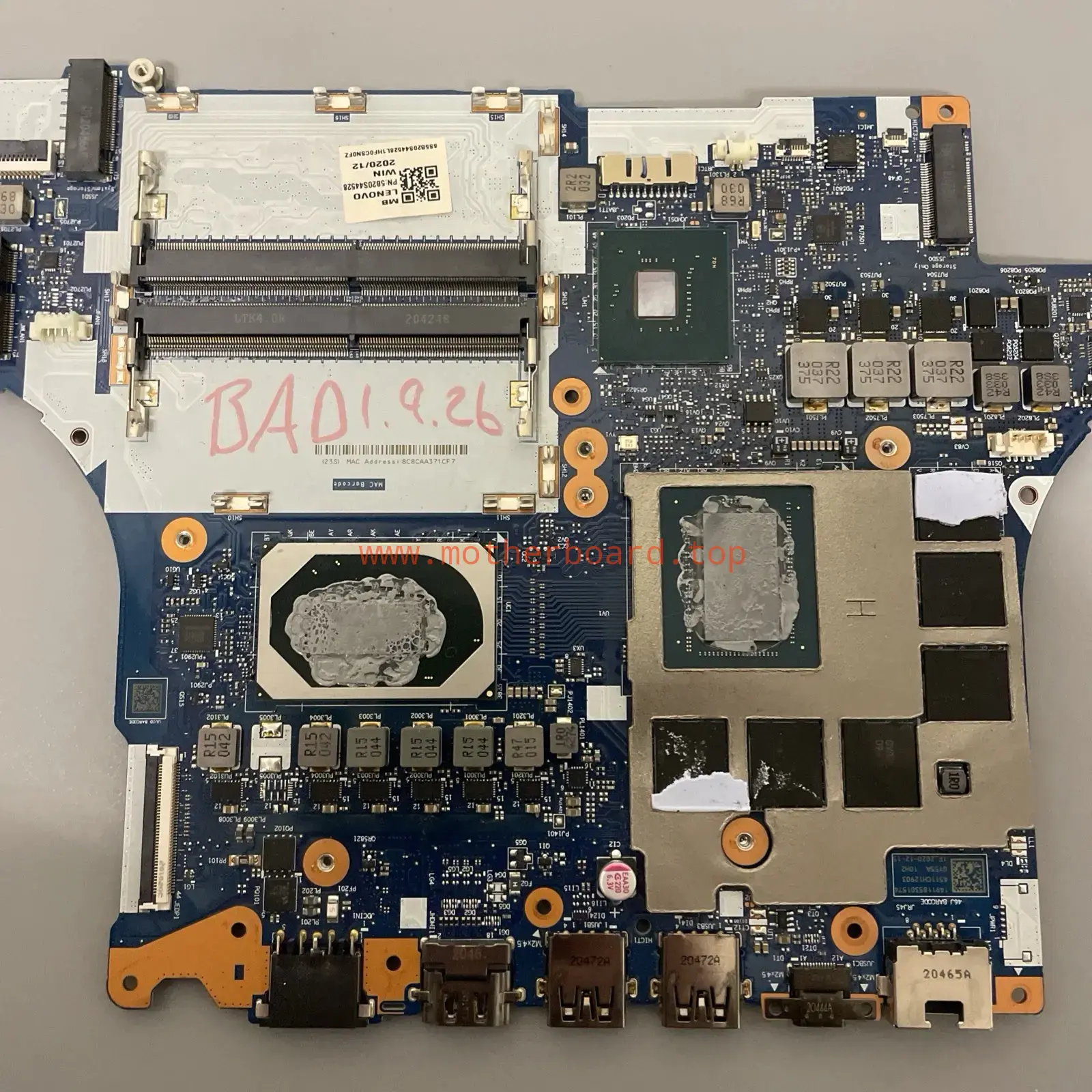NM-C911 For Lenovo 5-15IMH05H Motherboard SRH84 I5-10300H CPU+RTX 2060 WR11526R 3