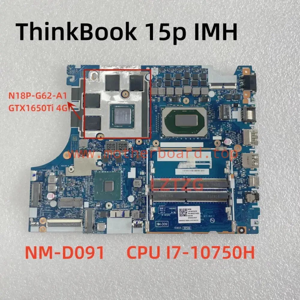 NM-D091 For Lenovo ThinkBook 15p IMH Motherboard I7-10750H GTX1650Ti 5B20Z74903