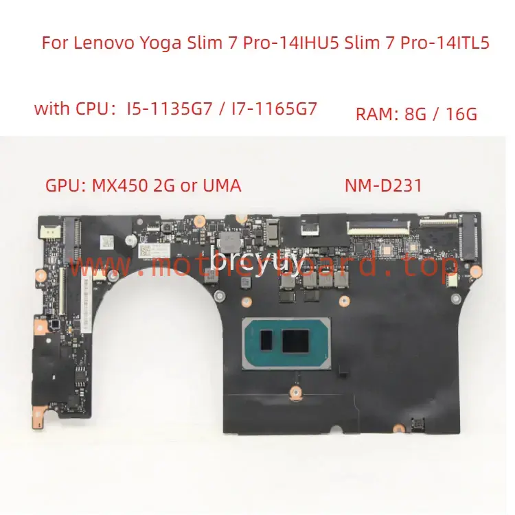 NM-D231 For Lenovo Slim 7 Pro-14IHU5 motherboard CPU I5 11th UMA 8G GPU MX450