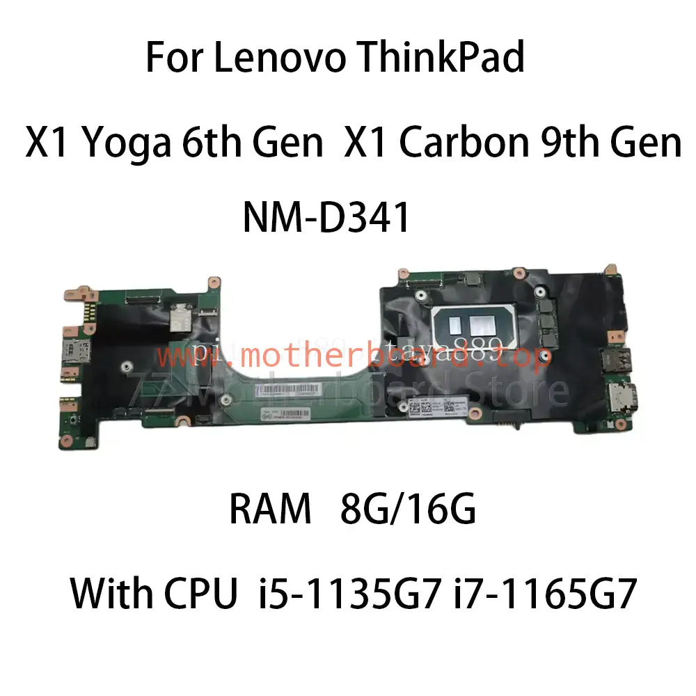 NM-D341 For Lenovo X1 Yoga 6th Gen X1 Carbon 9th Gen Motherboard i5/i7-11th 8G
