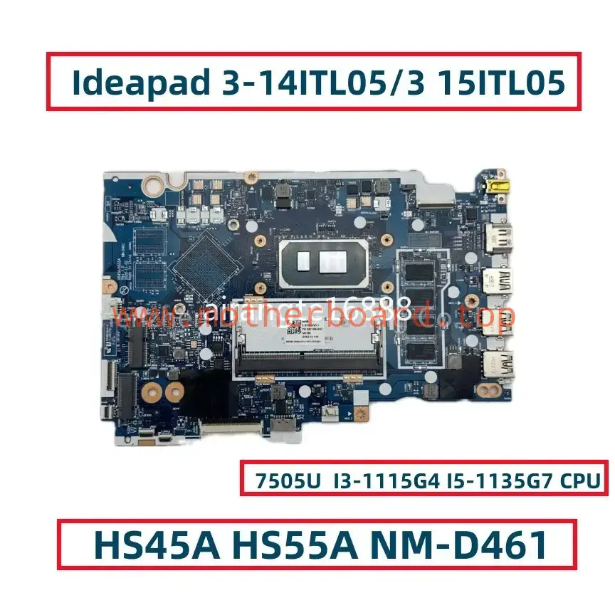 NM-D461 For Lenovo Ideapad 3-14ITL05 Motherboard WIth I3-1115G4 I5-1135G7 4G UMA