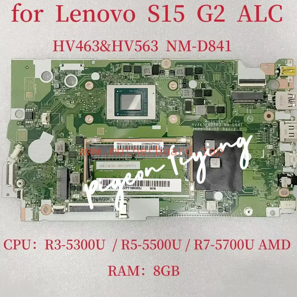 NM-D841 for Lenovo S15 G2 ALC Motherboard CPU:R3-5300U R5-5500U RAM:8G DDR4