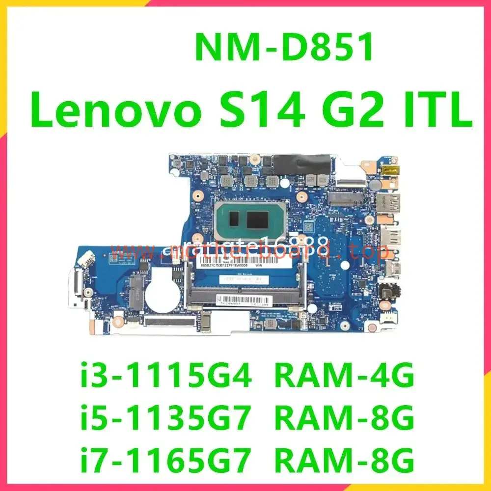 HV462 HV562 NM-D851 For Lenovo S14 G2 ITL Motherboard With I3 I5 I7 CP 8G RAM